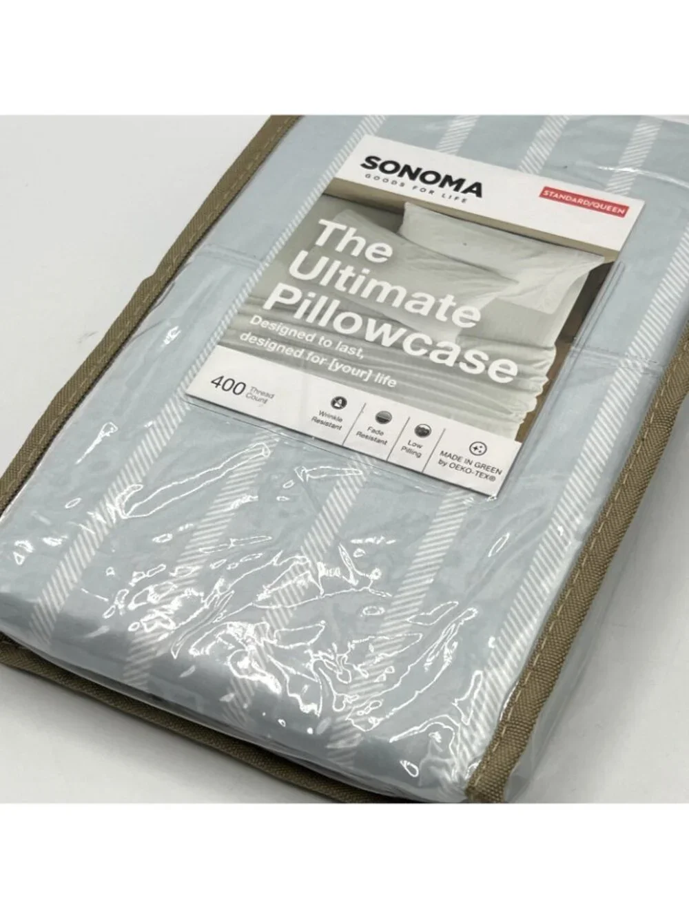 Sonoma Ultimate Pillowcase Blue Stripe Standard Queen Cotton Sateen Kohls